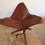 Folding leather fishing stool