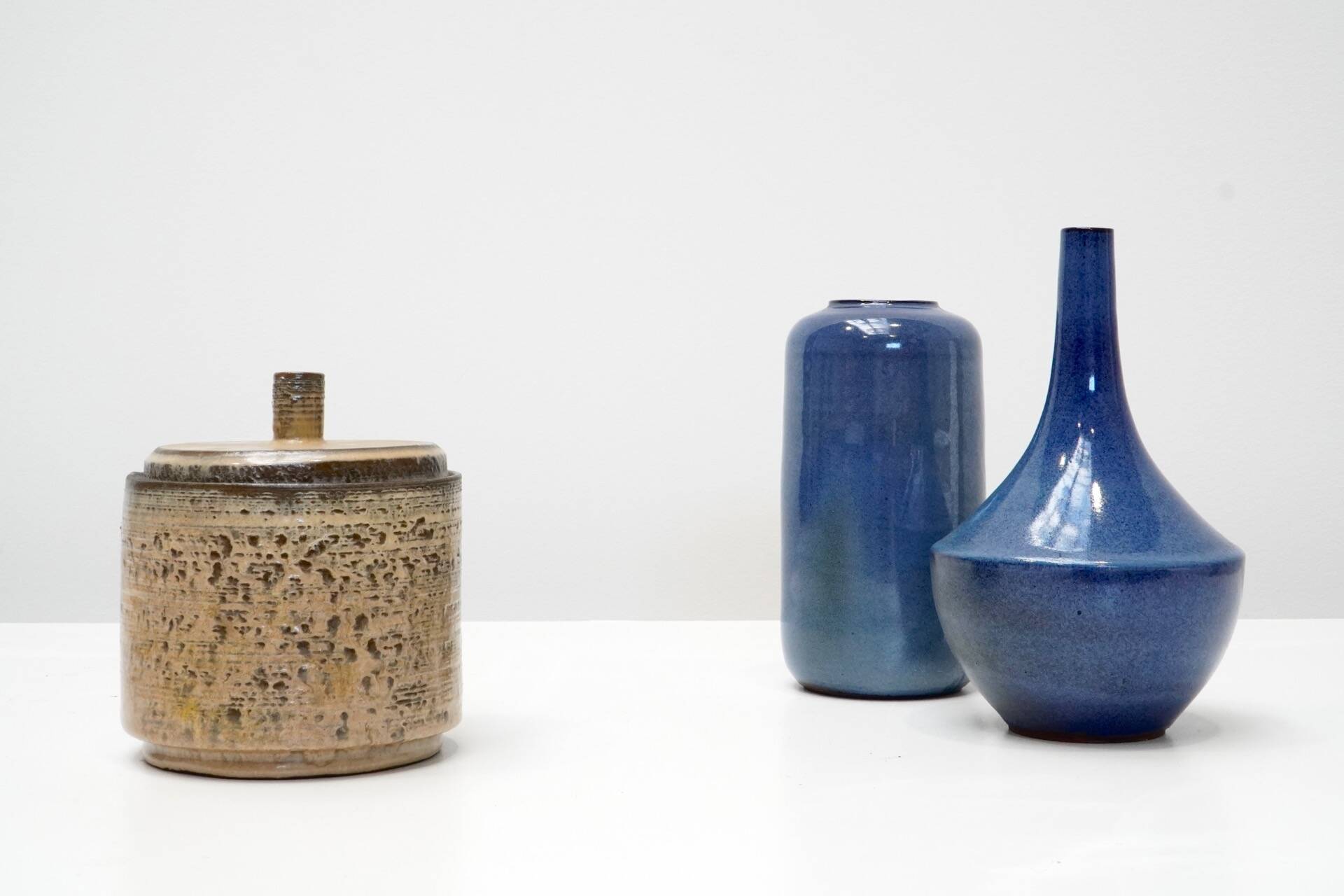 Rogier Vandeweghe, Blue-Glazed Tapered Vase for Amphora