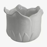 Vintage white porcelain tulip-shaped planter