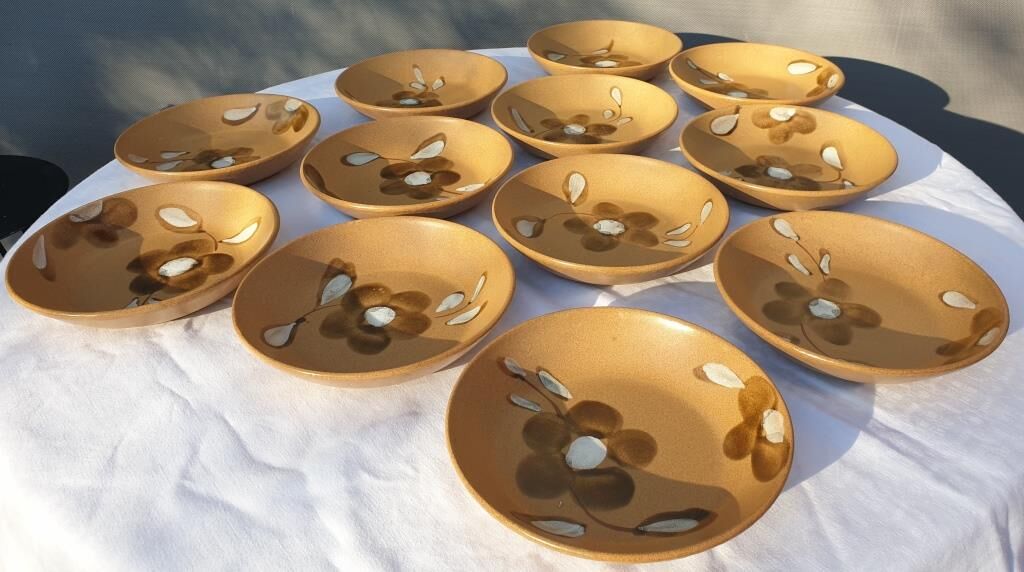 Set 12 hollow plates D20.5 Nadège 1970 Sarreguemines