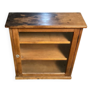 vitrine école bois vintage