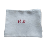 9  serviettes de table anciennes blanches brodées