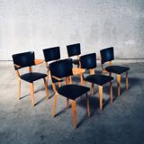 MCM Dutch Design Dining Chairs attributed to Cor Alons for Gouda Den Boer, 1950s, Set of 6