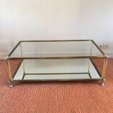 Glass and mirror coffee table 70s/80s
