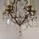 French Bronze and Glass 6 Light Cage Chandelier With Assorted Crystals 5518