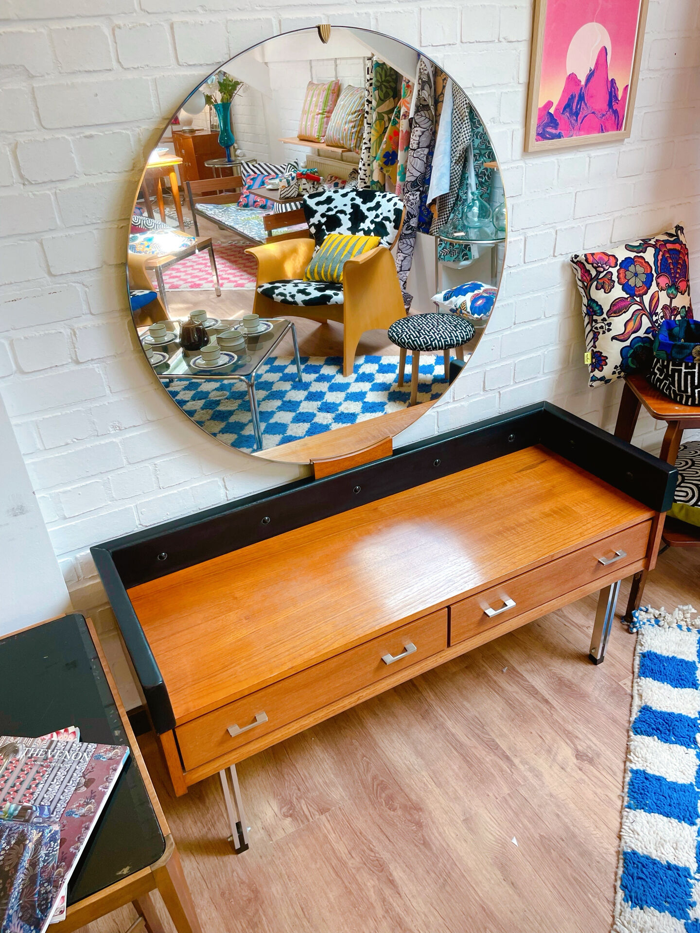 Vintage dressing table with a giant mirror.