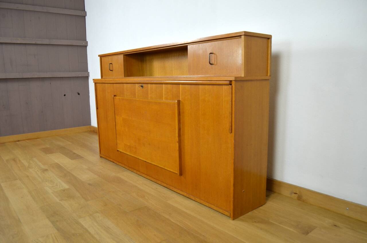 Daybed / Modular Desk Furnished in Vintage Blond Oak 1950