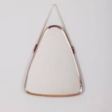 Vintage triangular wall mirror 70s in italian design wood