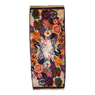 Tapis Antique Art Déco Français en Laine, Années 1920, Élégance Intemporelle