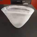 Triangular matte glass vase
