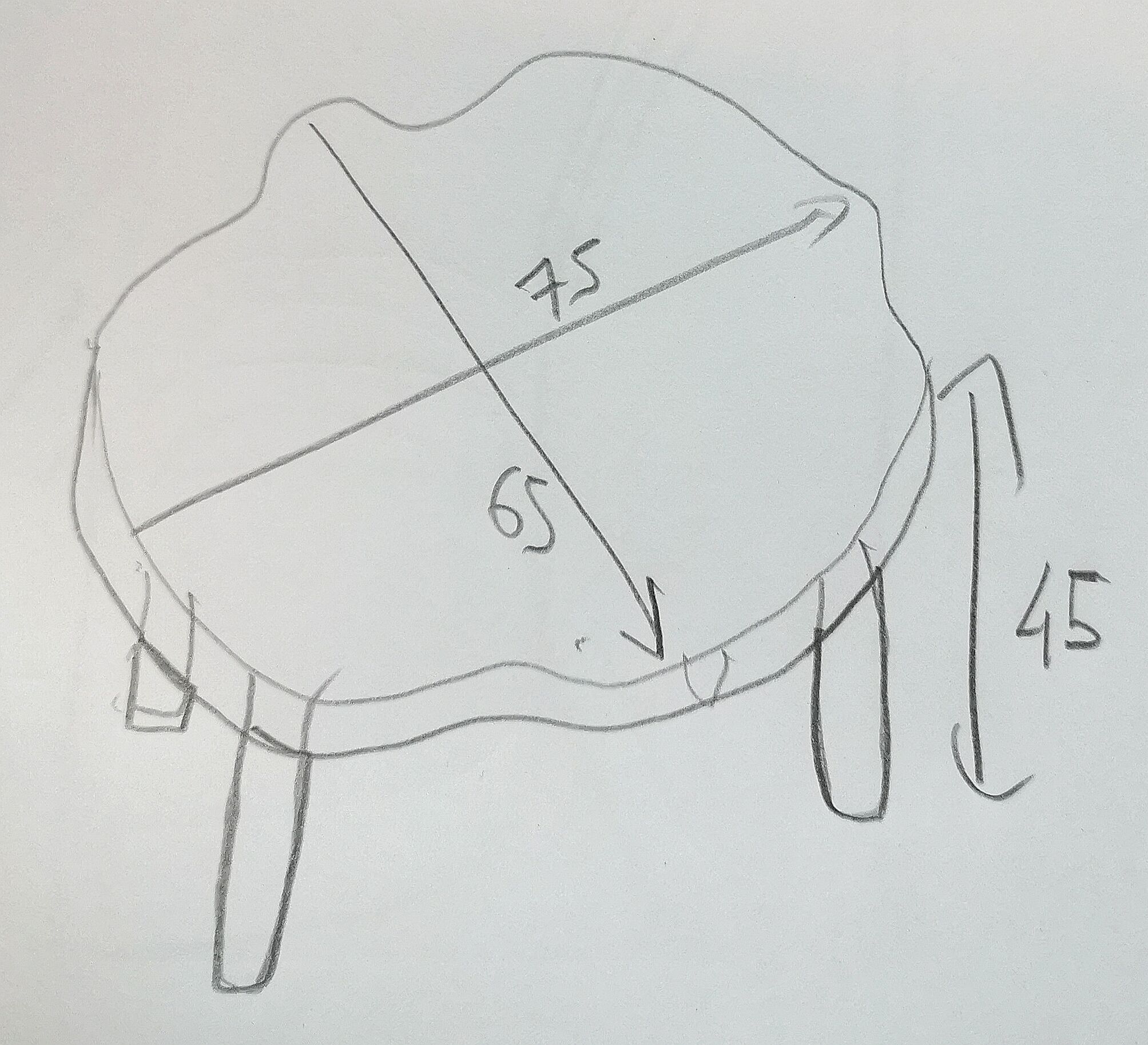 Coffee table elm tree trunk 70s