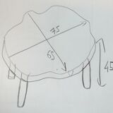 Coffee table elm tree trunk 70s