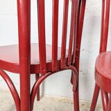 Pair of curved wooden bistro chairs