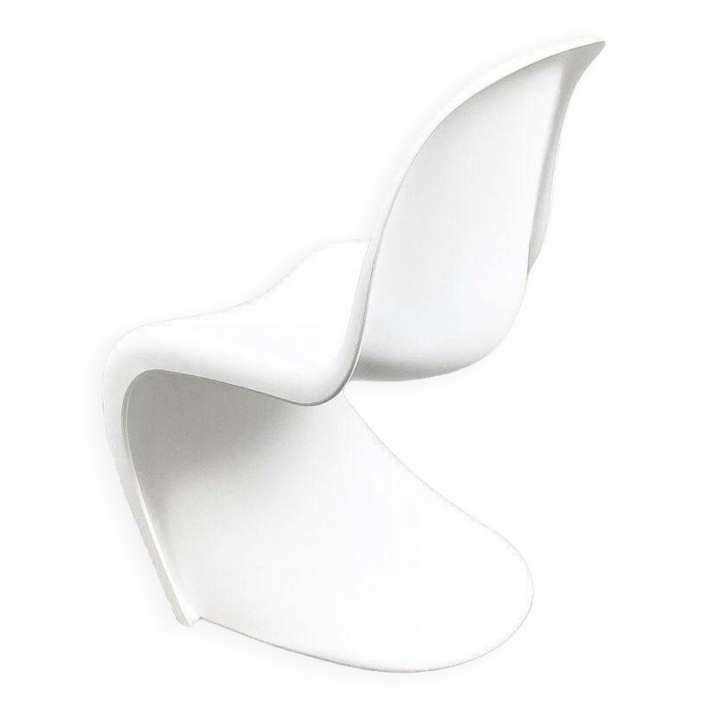 Chaise Panton blanche par Verner Panton pour Vitra. Signées | Selency