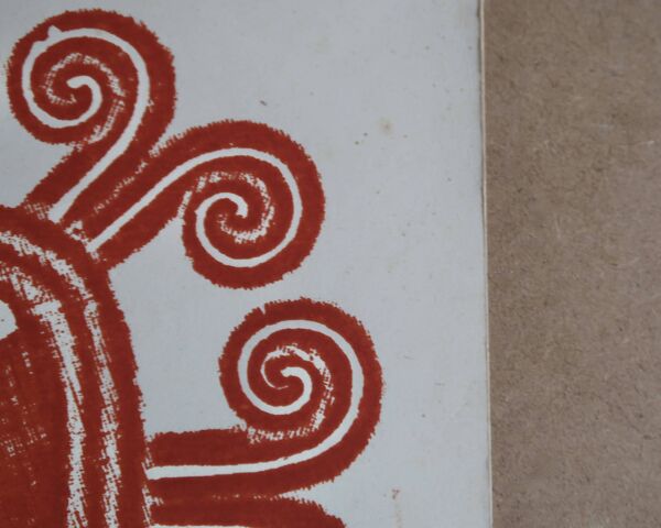 Estampe originale Pré-Colombienne, Aztèques Colombie folk années 60