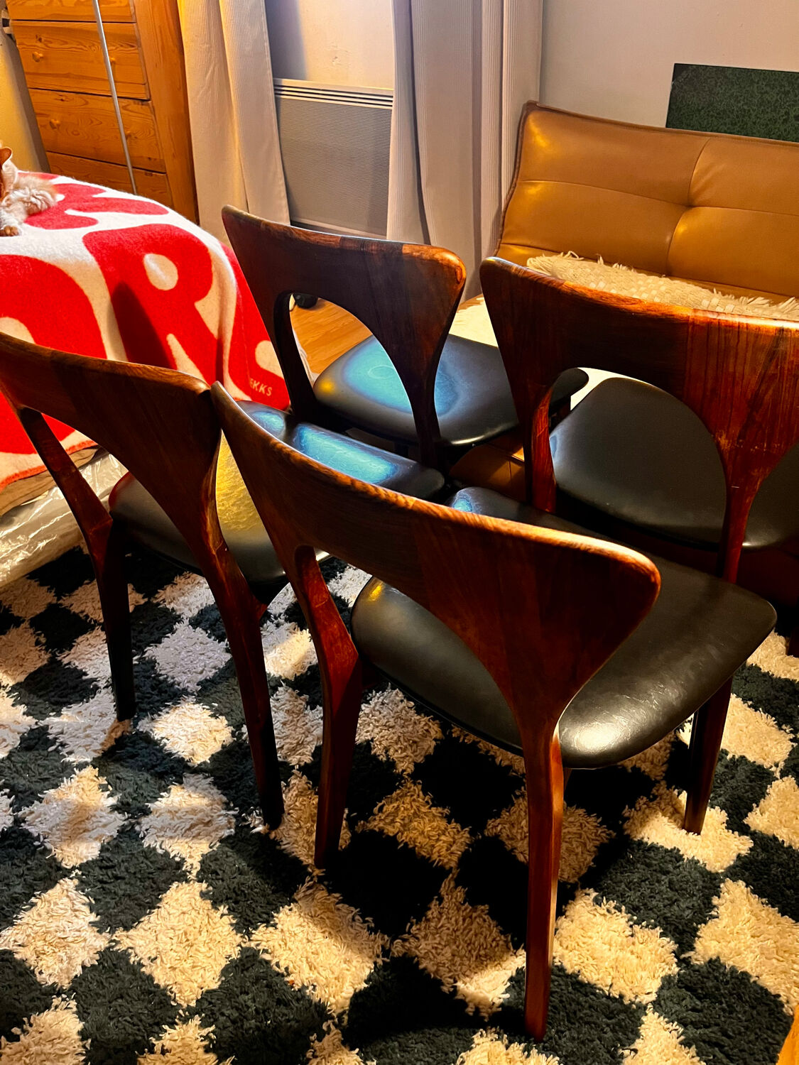 Set of 4 Scandinavian teak chairs