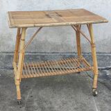 Vintage rattan side table