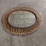 Very large rattan mirror