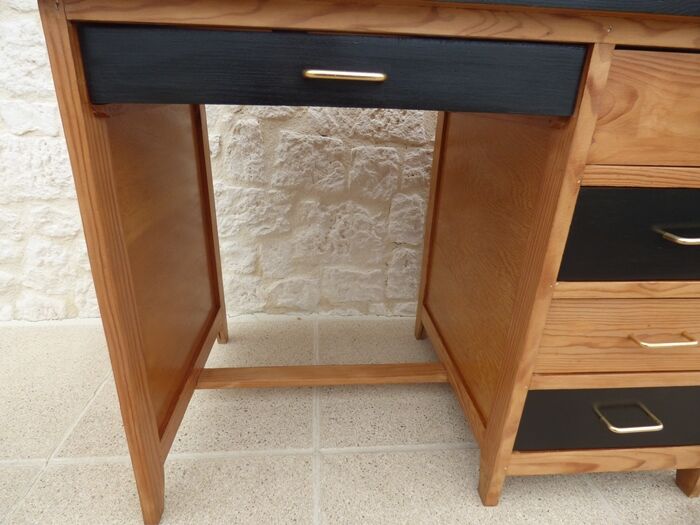 Wooden desk 5 drawers