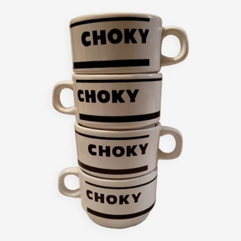 4 tasses Choky vintage