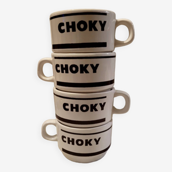 4 vintage Choky cups