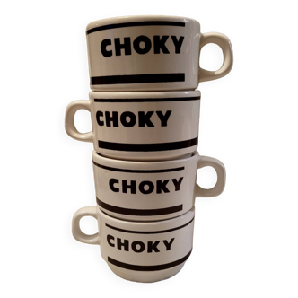 4 vintage Choky cups
