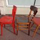 Set of 8 wooden bistro chairs bar mismatched