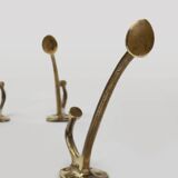 Set of 4 Adolf Loos brass art nouveau wall hooks, Vienna, Austria ca. 1910