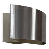 Vintage wall light, brushed curved metal, France, 1960.