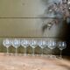 Set of 7 old etched glass stemware