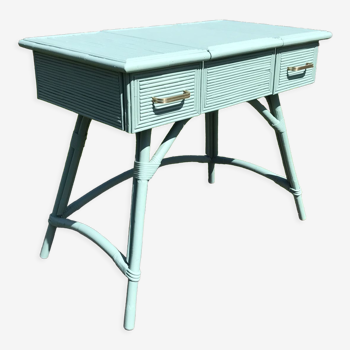 Bureau rotin vintage 1950 couleur vert