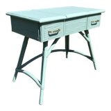 Vintage rattan desk 1950 color green