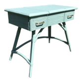 Bureau rotin vintage 1950 couleur vert
