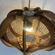 Vintage 1960s Scandinavian pendant light, wire and wood - 30 x 21 cm