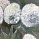 Still life painting with white flowers from the 70s