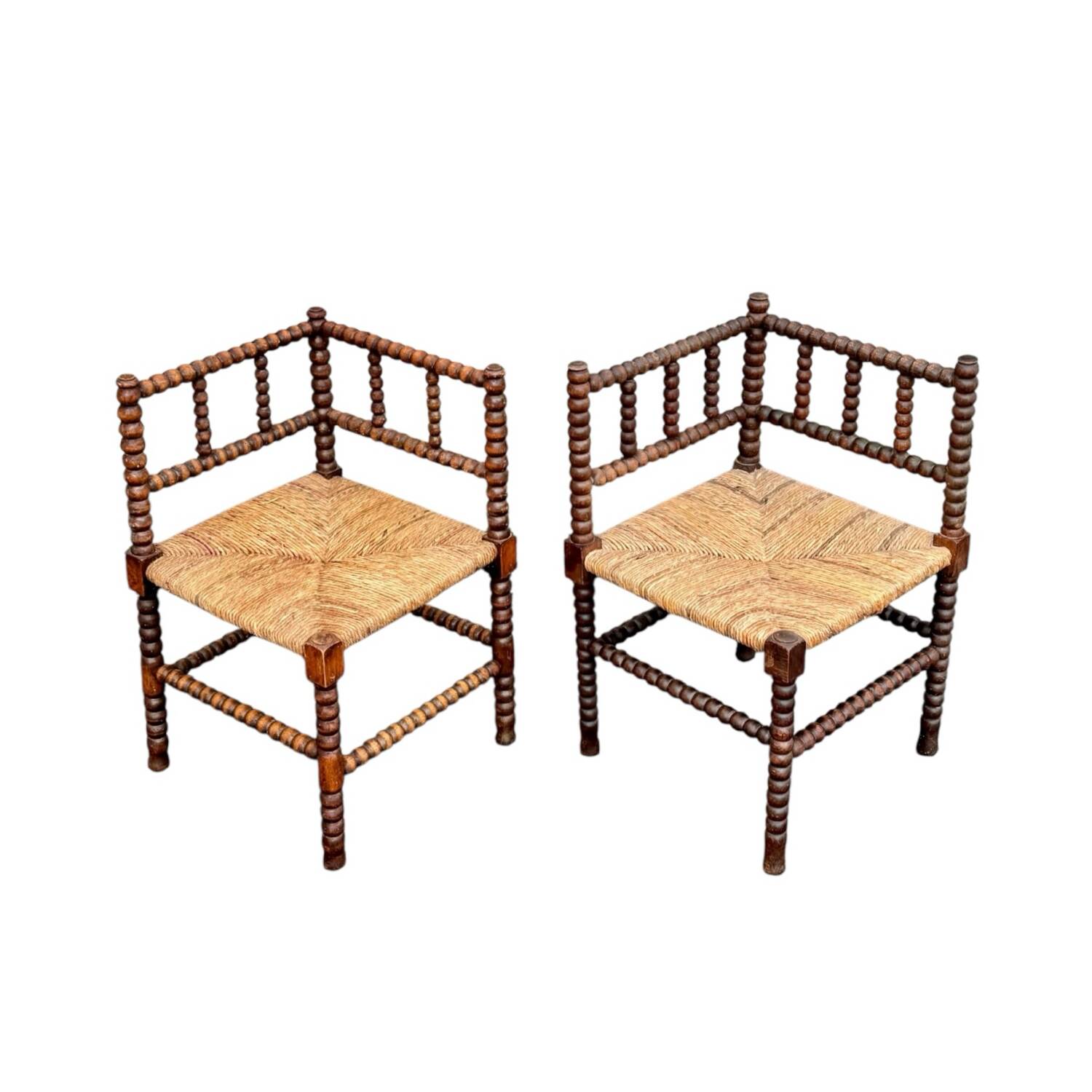 Two antique corner armchairs