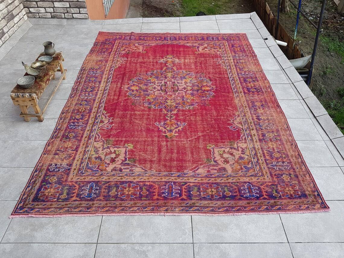 Tapis de sol en laine Oushak d'Anatolie, réf. 2275