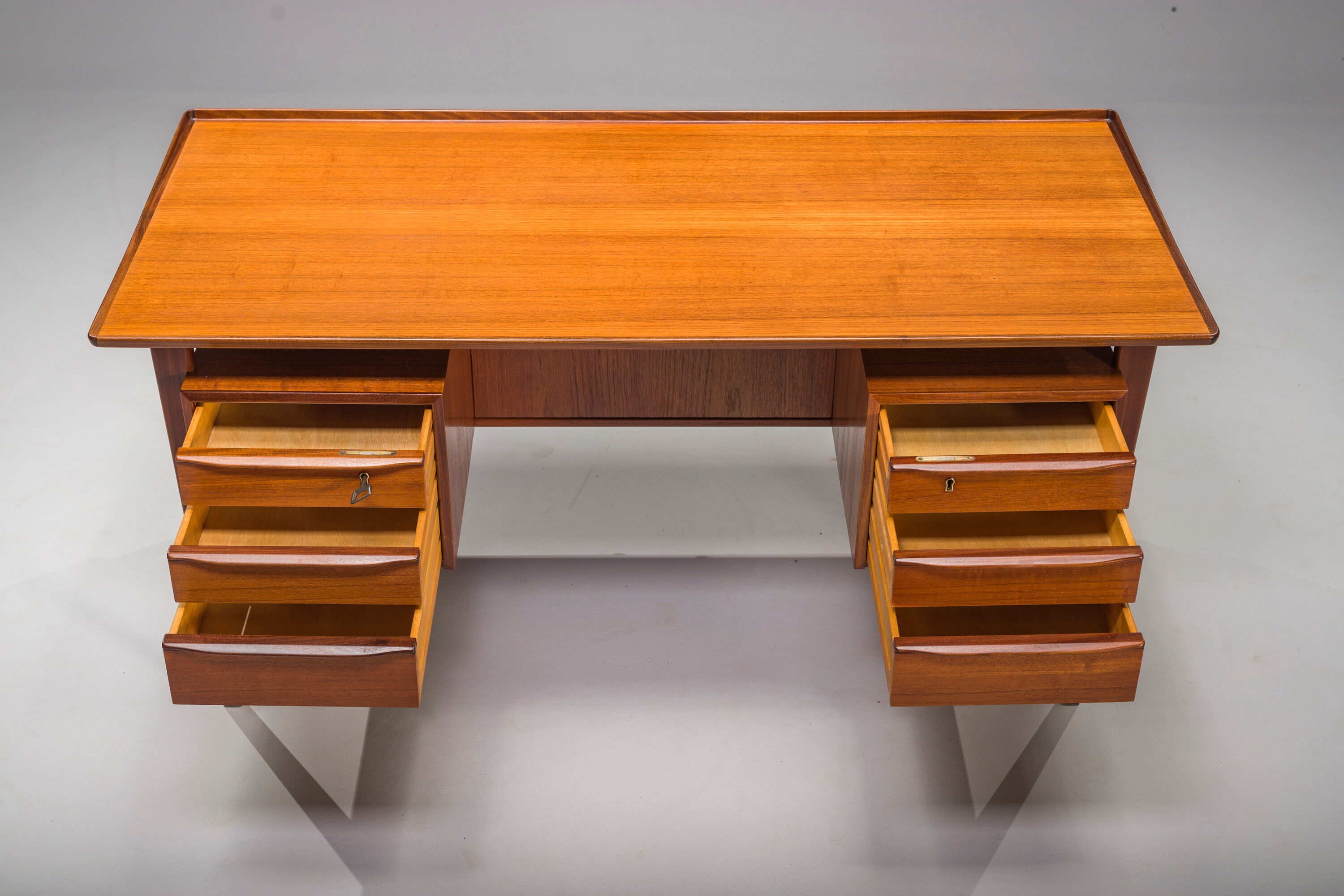 Danish teak desk by peter lovig nielsen for hedensted mobelfabrik, 1960
