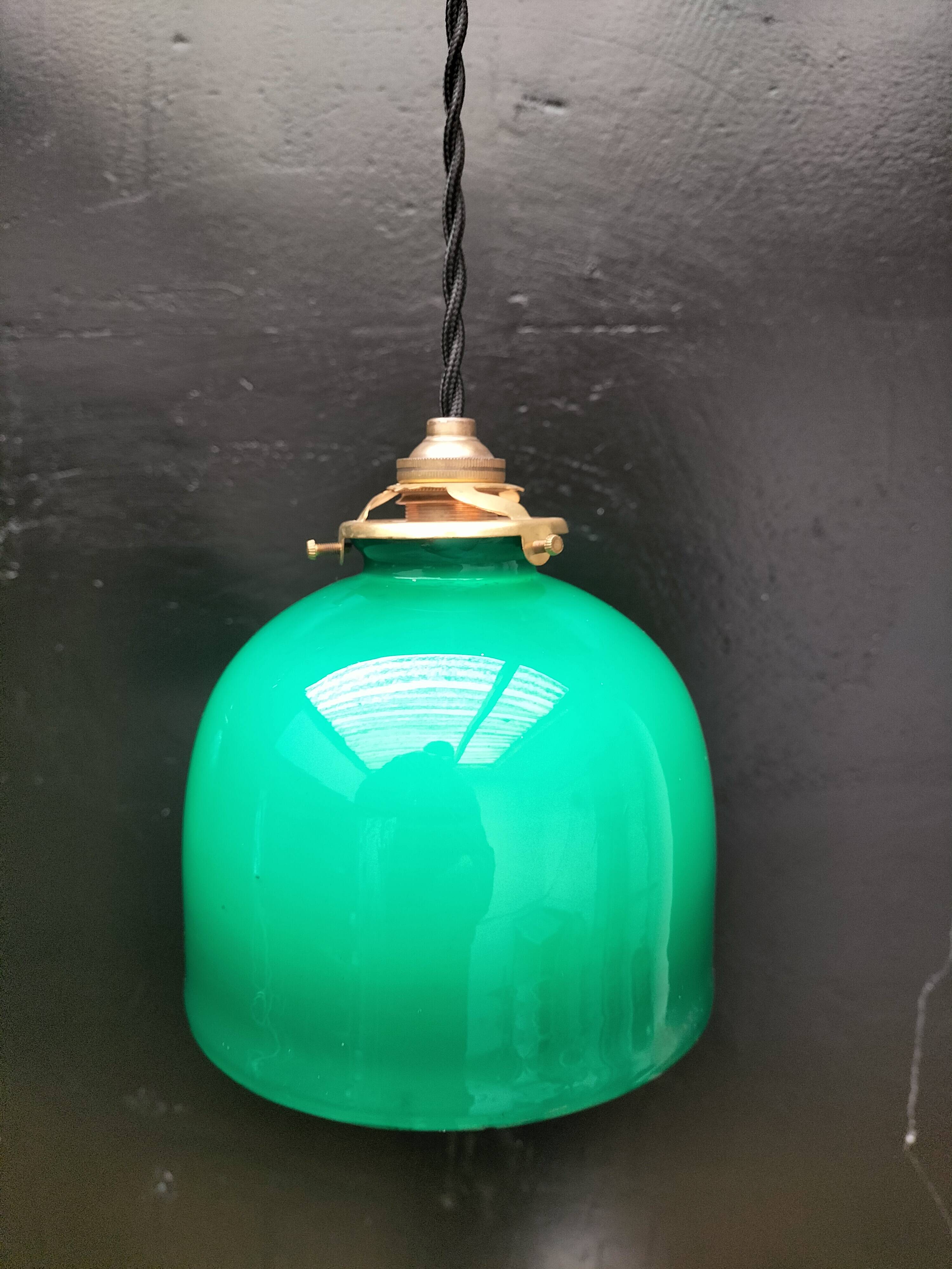 Green opaline pendant lights