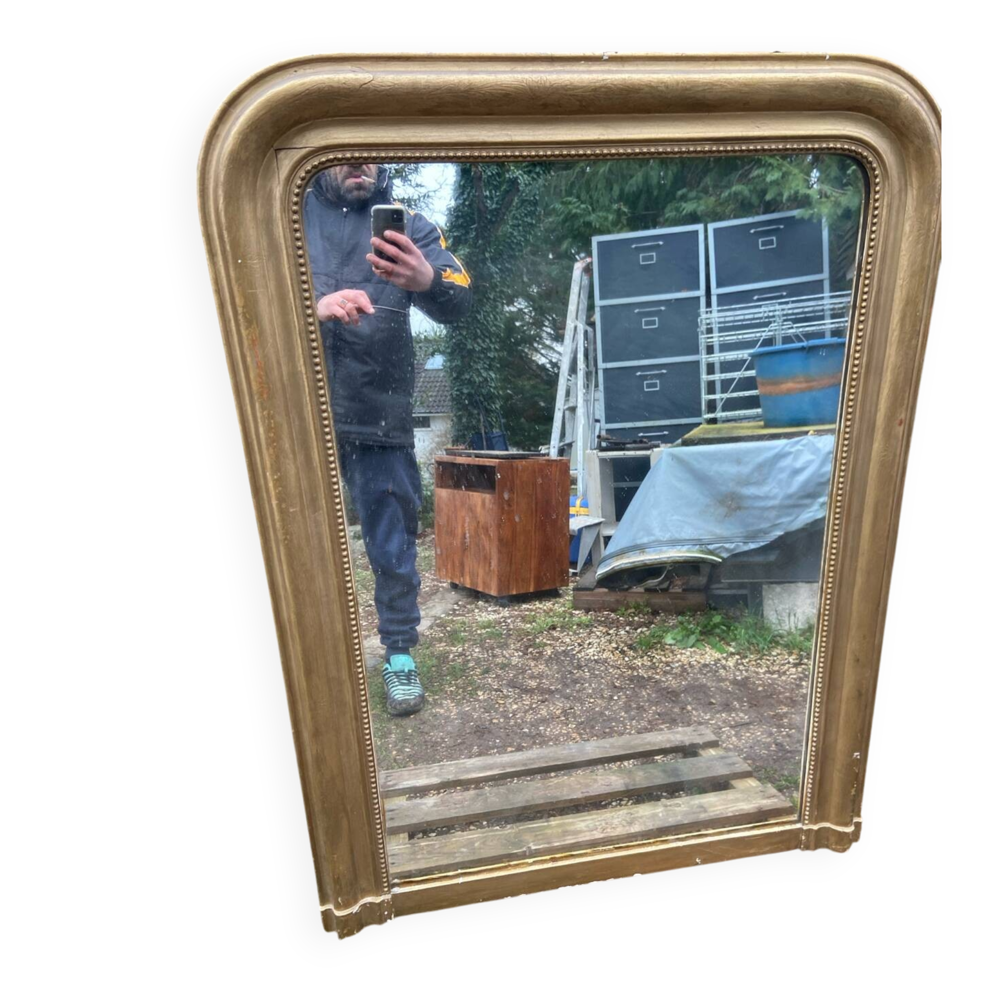 Large Louis Philippe mirror from the late 19th century.