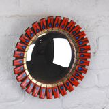 Vintage convex & ceramic sun mirror