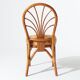 Set of 4 rattan and floral fabric chairs
