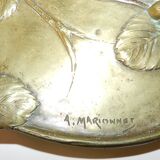 Beautiful empty cut pocket in gilded bronze, signed A Marionnet ( 1852 1910 ), in perfect condition