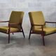 Pair of armchairs Olive Green by Jiri Jiroutek 1960