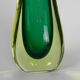 Murano Sommerso vase in green and amber yellow glass, 1960s