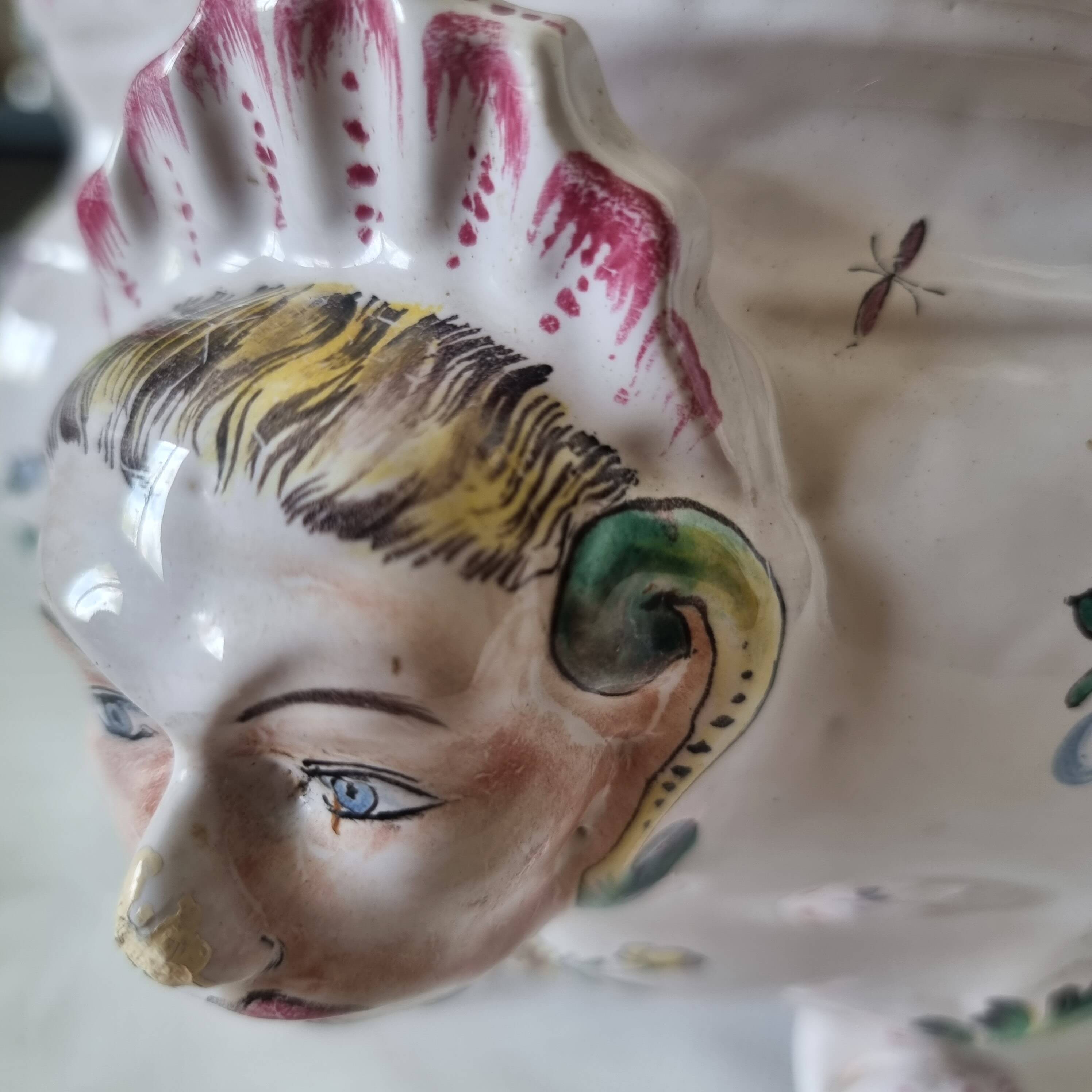 Antique 18th century Marseille earthenware planter by Veuve Perr