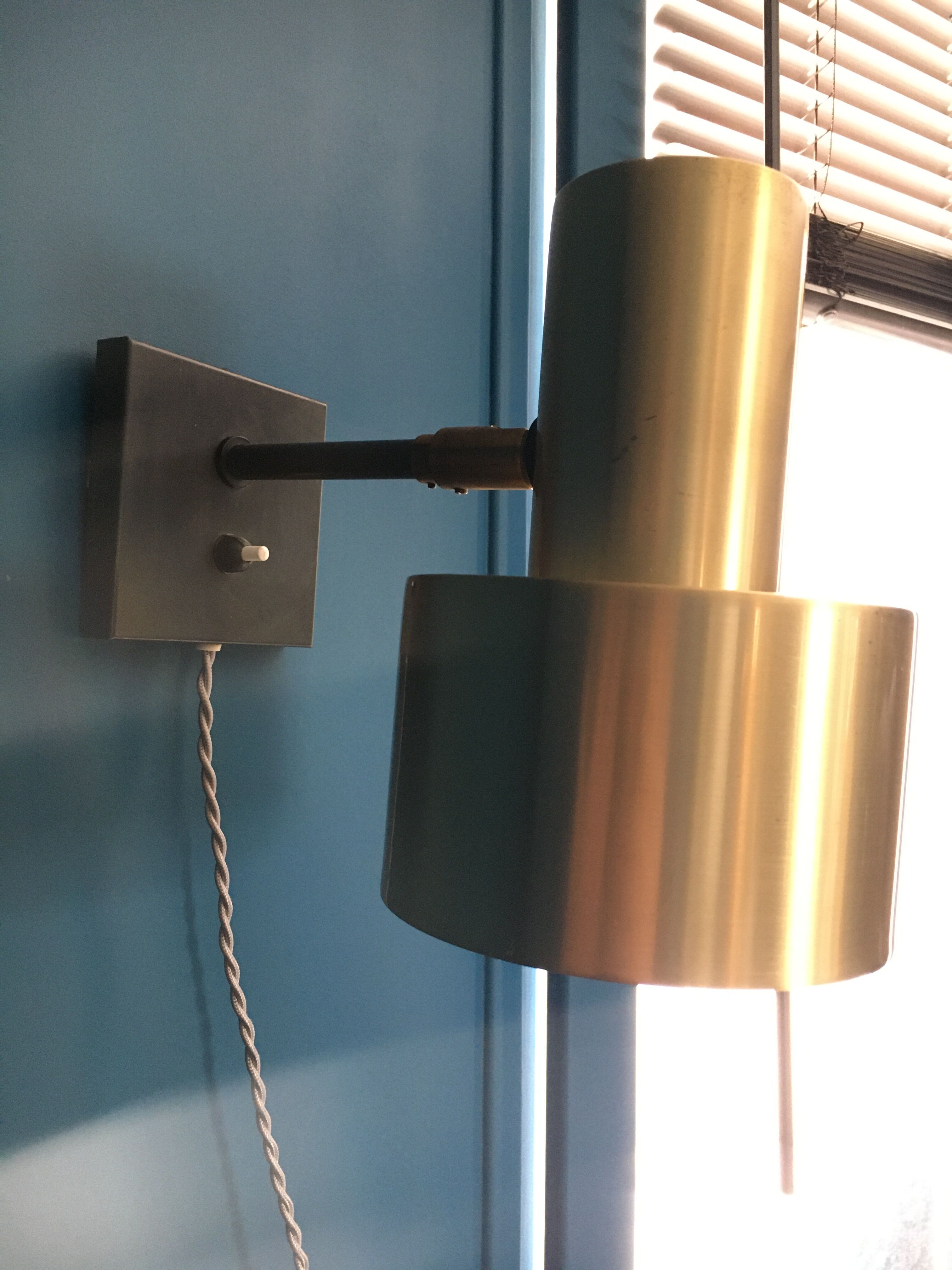 Wall lamp by Johannes Hammerborg in brass, 1970