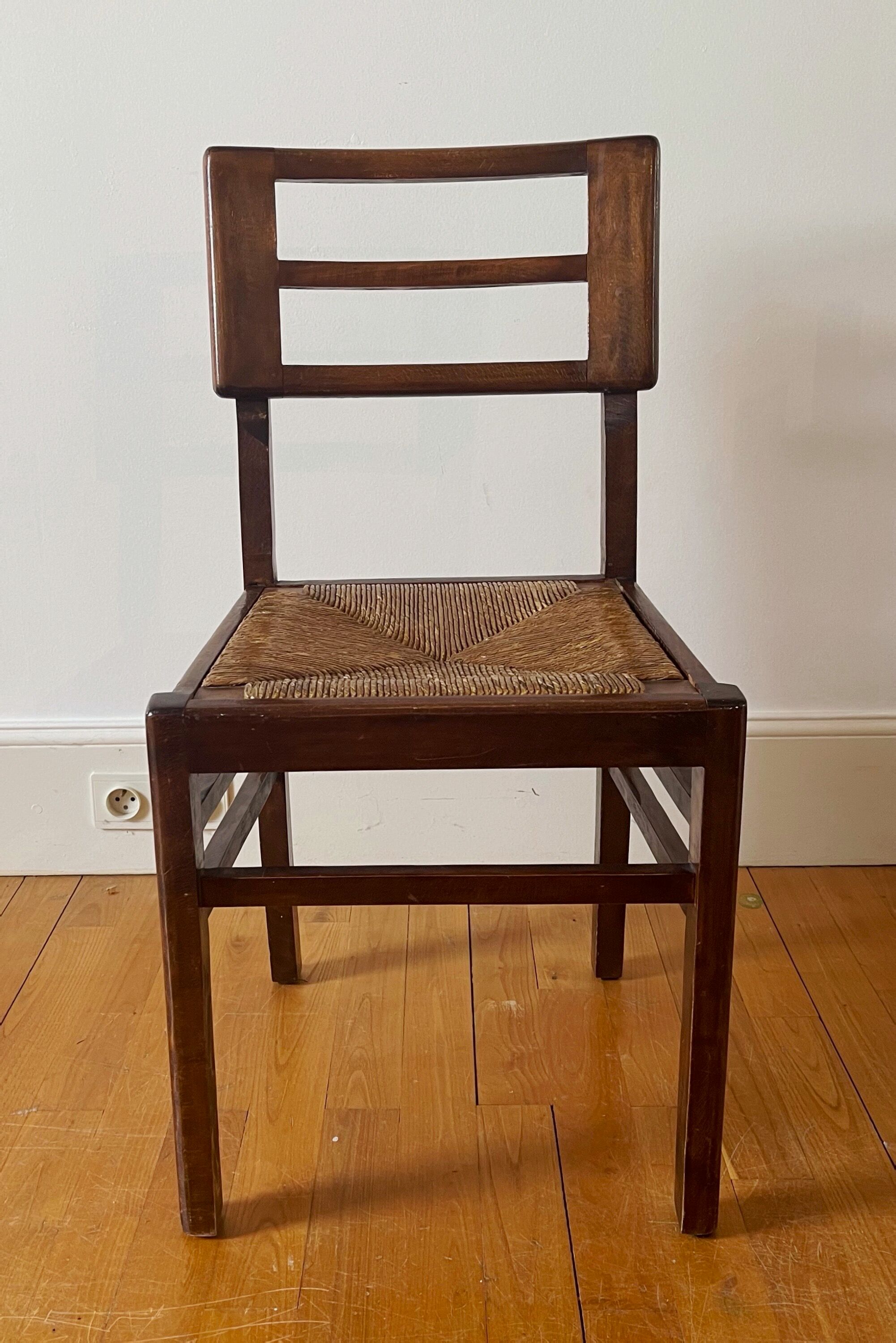 Pierre Cruège straw chair 1950s