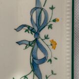 12 octagonal dessert plates in blue and yellow green English porcelain Johnson Brothers