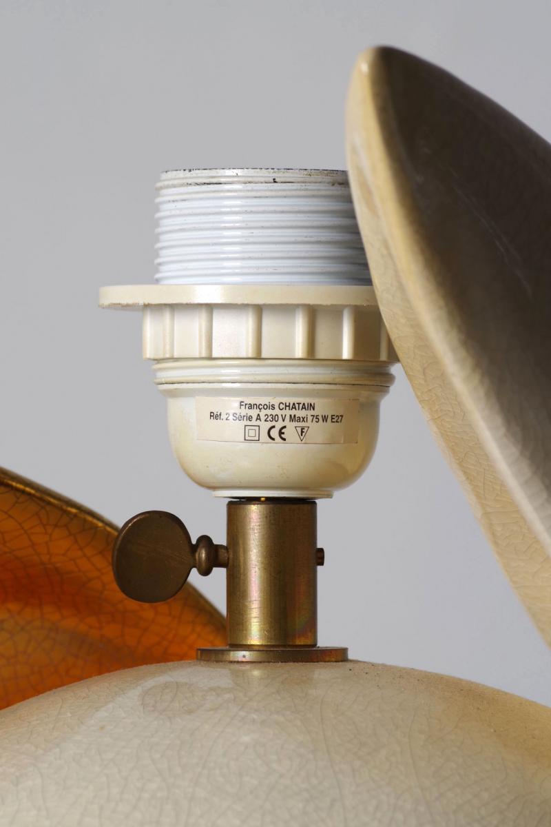 Floral vintage desk lamp by Francis Brown